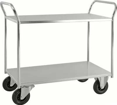 Produktbild von Kongamek Etagenwagen voll verschweisst und verzinkt mit 2 Böden 940x440mm Ladefläche ohne Bremse