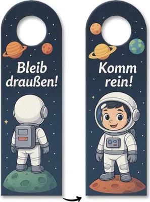 Produktbild von Weltraum Astronaut Bleib draußen! Komm rein! Türhänger