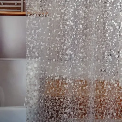 Produktbild von Wasserdichter Duschvorhang, dicker Duschvorhang, geruchsneutral, schmutzabweisender Duschvorhang für Duschkabinen, Badewannen, 3D-Kieselsteinmuster