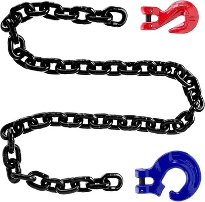 Produktbild von Forstkette Rückekette 6mm Schleppkette Chokerkette - 1m Tragfähigkeit=1120kg SET - Anschlagkette Kettengehänge Krankette Güteklasse 8