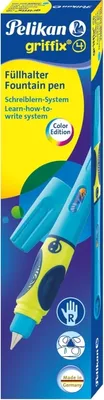 Produktbild von Füllhalter griffix neon Fresh Blue Feder A Rechtshänder Faltschachtel Packung mit 10 Stück