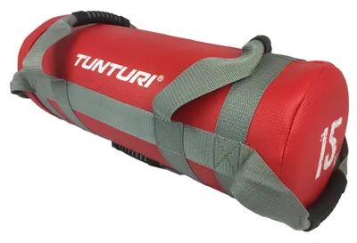 Zdjęcie produktu dla Tunturi Power Bag, worek fitness z 4 uchwytami, 15 kg, worek z piaskiem do treningu siłowego