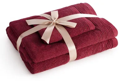 Zdjęcie produktu dla Komplet ręczników frotte LARI 30x50 50x90 70x140 bordowy 500 g/m²