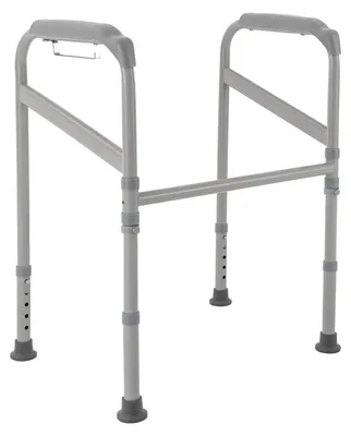Zdjęcie produktu dla Poręcze bezpieczeństwa do toalet, udźwig 200 kg, regulowana wysokość, składane, rama ze stali węglowej, ergonomiczne uchwyty