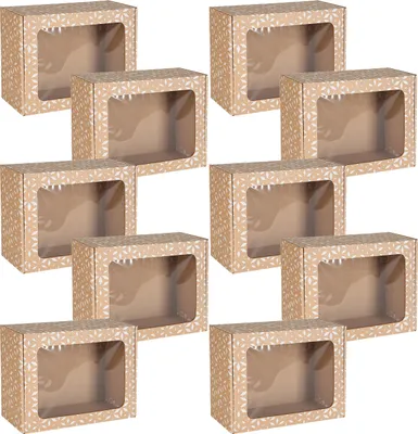 Produktbild von Rechteckige Mailer-Box, Geschenkbox mit weißem geometrischen Druck 25x20x10 cm x10