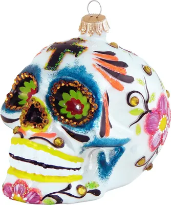 Glas-Kerzenanhänger Totenkopf, mundgeblasen, 10 cm