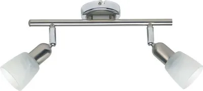 Produktbild von BRILLIANT Sofia reflektor | stropný reflektor | kov/sklo | chróm/biela | otočné hlavy | 2 plamienky | 2x E14 max. 40 W