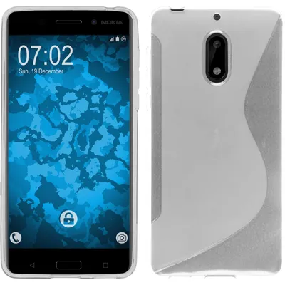 Produktbild von PhoneNatic Case kompatibel mit  Nokia 6 - clear Silikon Hülle S-Style + 2 Schutzfolien