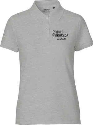 Produktbild von Huuraa Damen Polo Shirt Osterholz-Scharmbeck verliebt XL Sport Grey Bio Baumwolle Fairtrade Poloshirt Geschenkidee