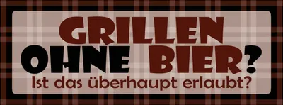 Produktbild von vianmo Holzschild 10x27 cm Grillen ohne Bier Essen Trinken