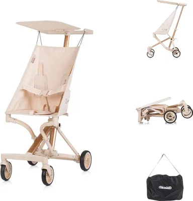 Image de Chipolino Poussette, Buggy Unique cadre aluminium pliable harnais 3 points sac beige