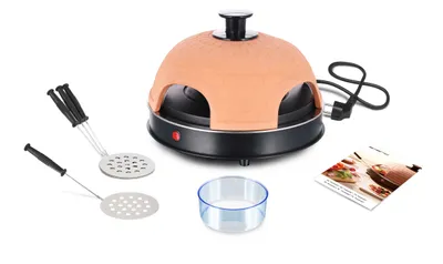 Produktbild von Emerio PO-115985, 4 Pizza/Pizzen, Schwarz, Orange, Keramik, 900 W, 4,43 kg, 380 mm