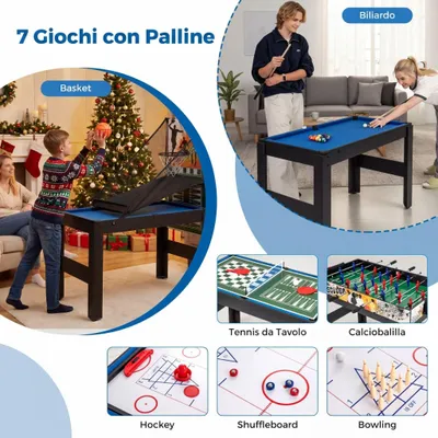 Image de Ensemble de table multi-jeux 14 en 1 avec accessoires, noir