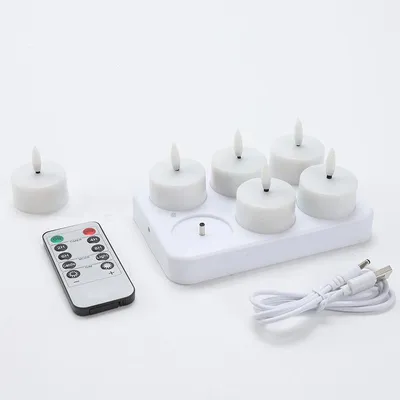 Image de INF Ensemble de 6 bougies LED rechargeables sans flamme avec télécommande