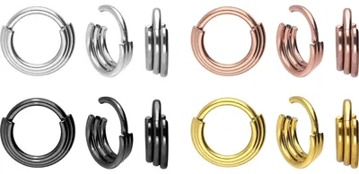 Produktbild von Ohrpiercing, Nasenpiercing, Septum Piercing Chirurgenstahl Segmentring Clicker 3 RINGE