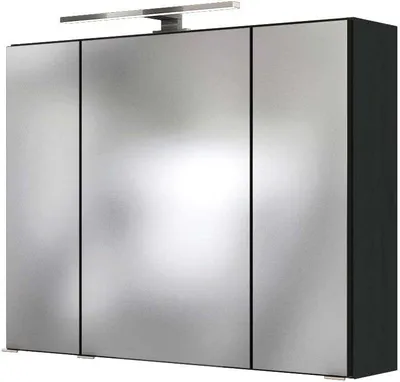Produktbild von Badezimmer LED Spiegelschrank 80 cm ARLON-03 in matt grau BxHxT: 80 x 66 x 20 cm