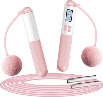 Produktbild von Elektrisches Springtouw für Erwachsene und Kinder - Draußenspielgerät - 2 Einstellungen - Roßfarbe mit Weiß