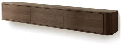 Image de Best Mobilier Mona - meuble tv suspendu 200 cm - 3 portes , Effet noyer