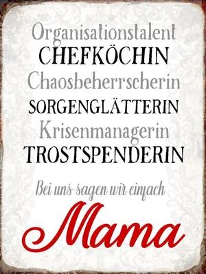Produktbild von vianmo Holzschild 40x30 cm bei uns sagen wir einfach Mama