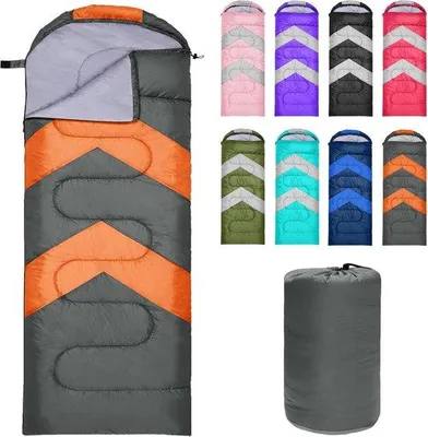 Produktbild von Famanu Schlafsack für Erwachsene, ultraleicht, kompakt, 3-4 Jahreszeiten, wasserfest, für Camping und Wandern (Dunkelgrau)