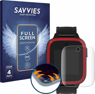 Produktbild von 4x Savvies Fullscreen Schutzfolie für Xplora Let's Go Displayschutz Folie Fullcover Klar Transparent