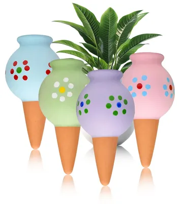 Immagine prodotto di Cono di irrigazione in terracotta, confezione da 4 pezzi, capacità 100 ml, per piante da interno