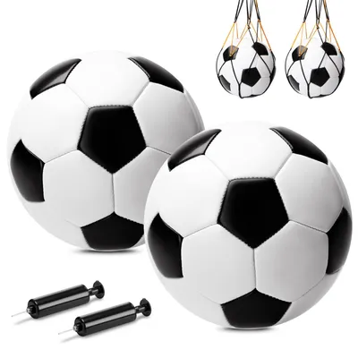 Image de Ballon de foot pour enfants, taille 2, lot de 2, idéal pour les jeux en extérieur, pour les enfants de 2 à 8 ans