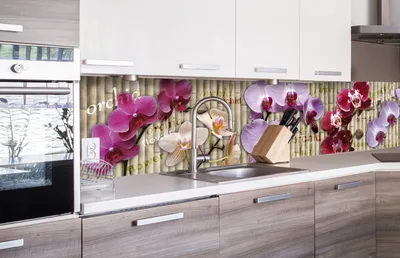 Produktbild von Küchenrückwand Folie selbstklebend ORCHIDEE 260 x 60 cm - Klebefolie - Dekofolie - Spritzschutz für Küche -