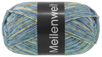 Produktbild von Lana Grossa - Meilenweit 100g Neve 4435 limette minttürkis rotbraun hellblau blau