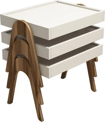 Produktbild von Dmora Couchtisch Strembo 53,6x40x64h cm Braun Nussbaum, Rechteckig, Tischplatte aus Edelfurnier