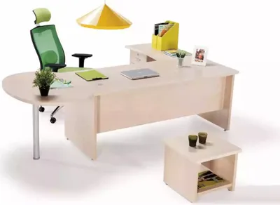 Productafbeelding van Modern kantoormeubilair: Hoekbureau, dressoir, salontafel, set van 3 dressoirs.
