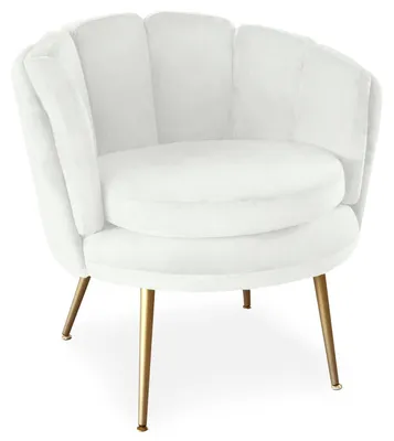 Image de MENZZO Fauteuil arrondi Brenda Velours Blanc