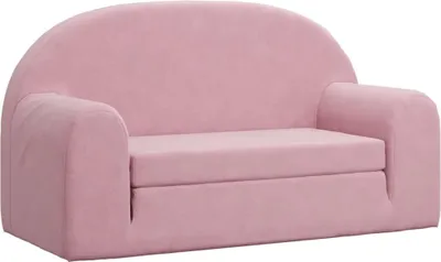 Immagine prodotto di vidaXL Divano letto per bambini a 2 posti Rosa Morbido peluche