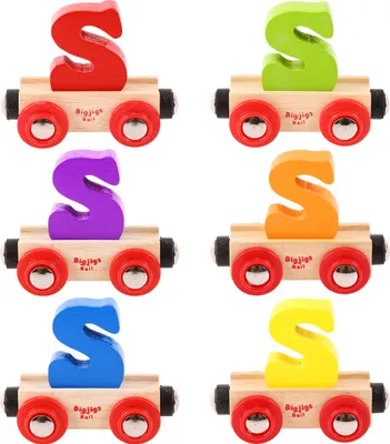 Image de Voiture de train en bois - Lettre S