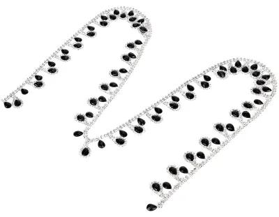 Glas-Tröpfchen-Halskette, schwarz, 95 cm, für DIY-Kleidung