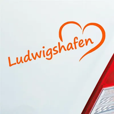 Produktbild von Auto Aufkleber Ludwigshafen Herz Stadt City Love Liebe 20x8 cm Orange Sticker Heckscheibenaufkleber