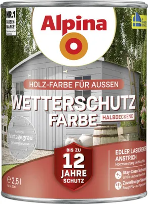 Produktbild von Alpina Wetterschutzfarbe 2,5 L vintagegrau