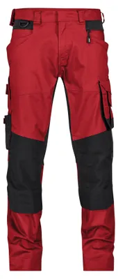 Produktbild von Dassy Stretch-Arbeitshose mit Kniepolstertaschen 201159 Dynax Next Gr. 46-STANDARD rot/schwarz