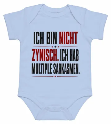 Immagine prodotto di Non sono cinico. Affermazione sarcastica. Body per neonato, azzurro chiaro, taglia 3/6 mesi
