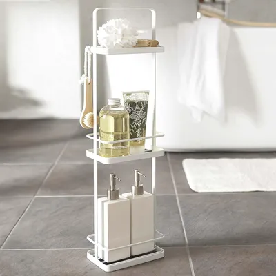 Produktbild von Yamazaki Badutensilio-Ständer Tower Badregal 3 Ebenen weiß Metall 06634
