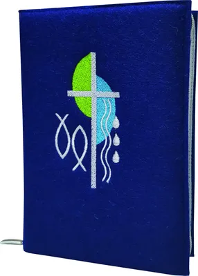 Produktbild von Gotteslobhülle Filz blau mit Reißverschluss