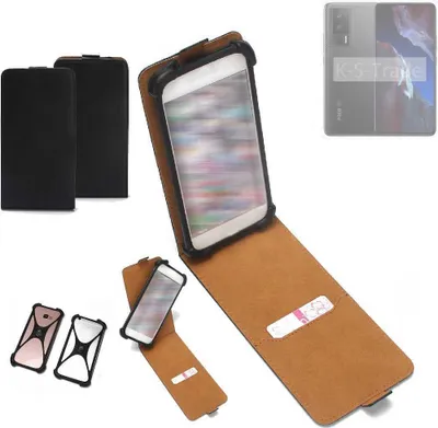Produktbild von K-S-Trade Handyhülle Schutzhülle kompatibel mit POCO F5 Pro Hülle Case Cover Flip Style Bumper schwarz 1x
