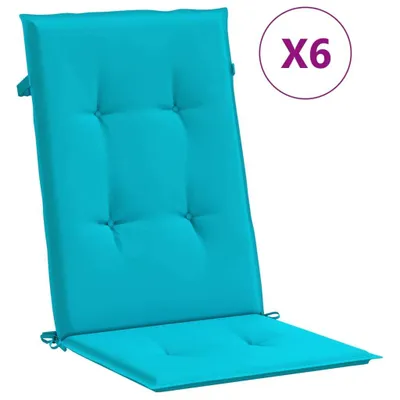 A single turquoise chair cushion is shown against a white background.