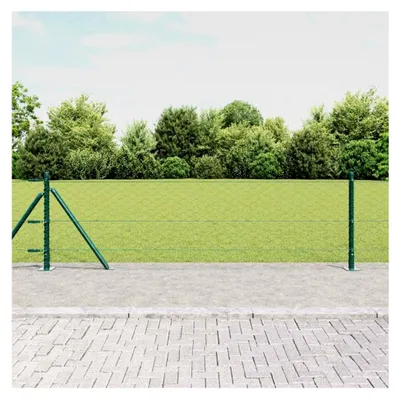 Produktbild von Zaunpfosten Grün 25 x 0,6 m (50 mm Maschen) Stahl und PVC für Gartenzaun, Hundezaun, Weidezaun und Hühnerzaun
