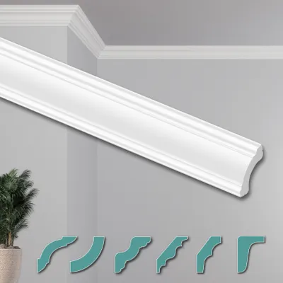 Produktbild von HEXIMO Deckenleisten modern XPS Styropor weiß, 2 Meter Stuckleisten Styroporleisten Zierleisten Stuck Eckleisten (30 Meter Deckenleisten ZG12)