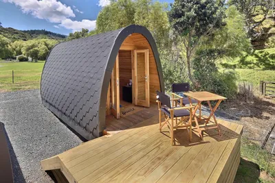 Produktbild von Camping Haus Wochenendhaus Gartenhaus Hütte Runde Hütten Holz 2,40x4,80