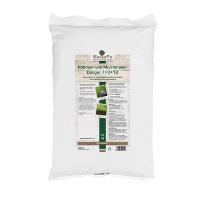 Produktbild von 1 x 10kg HaGaFe Rasendünger für Mulchmäher und Mähroboter, Rasen - Dünger, Spezialdünger mit viel Kalium