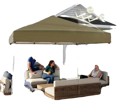 Image de Tissu Oxford imperméable, installation facile type "pop-up", couleur kaki foncé