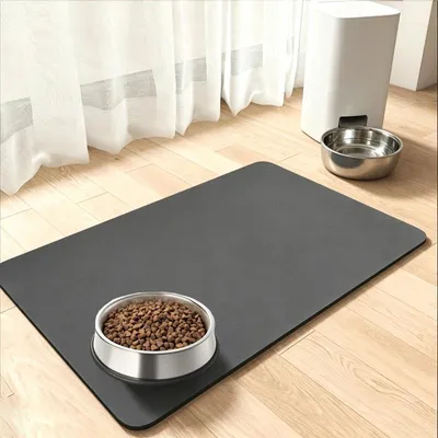 Futtermatte für Hunde & Katzen, wasserdicht, 60x40 cm, dunkelgrau