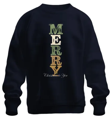 Obrázek produktu pro MERRY Christmas to You Vánoční dárek Vintage Uni mikina, námořnická modrá, S